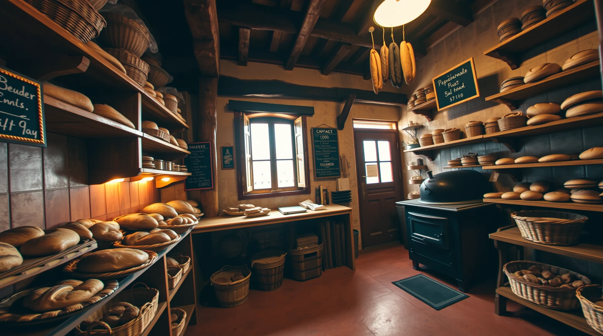 Interior de un obrador de panadería
